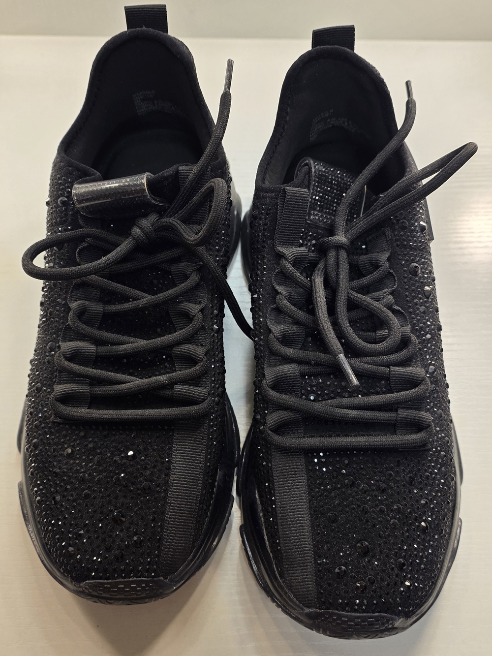 Steve Madden Black Crystal-Accent Slip-On Sneakers